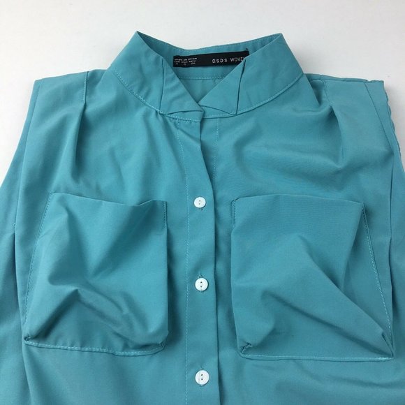 ASDS Women's Button Down Blouse Sleeveless Top S - Picture 2 of 8